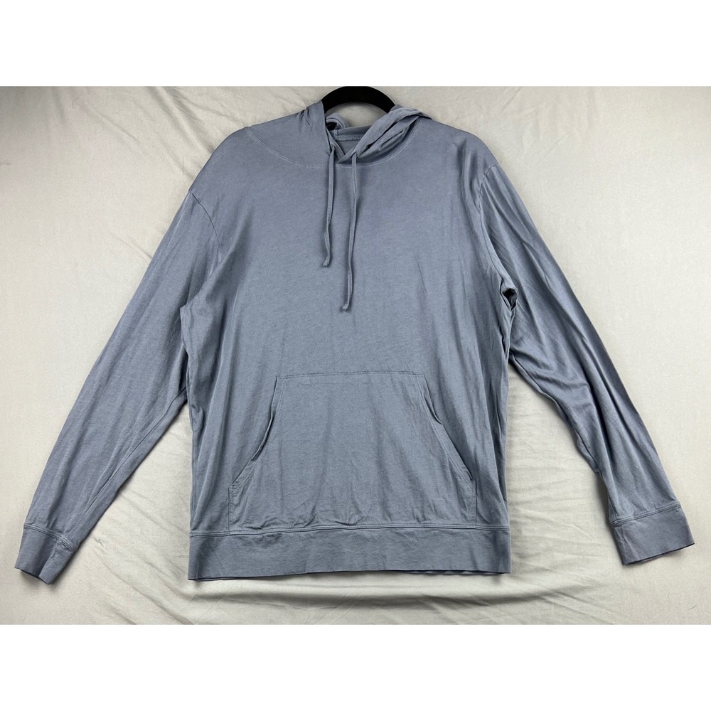 Fair Indigo Hoodie Mens Medium Organic Pima Cotton Long Sleeve Blue Excellent